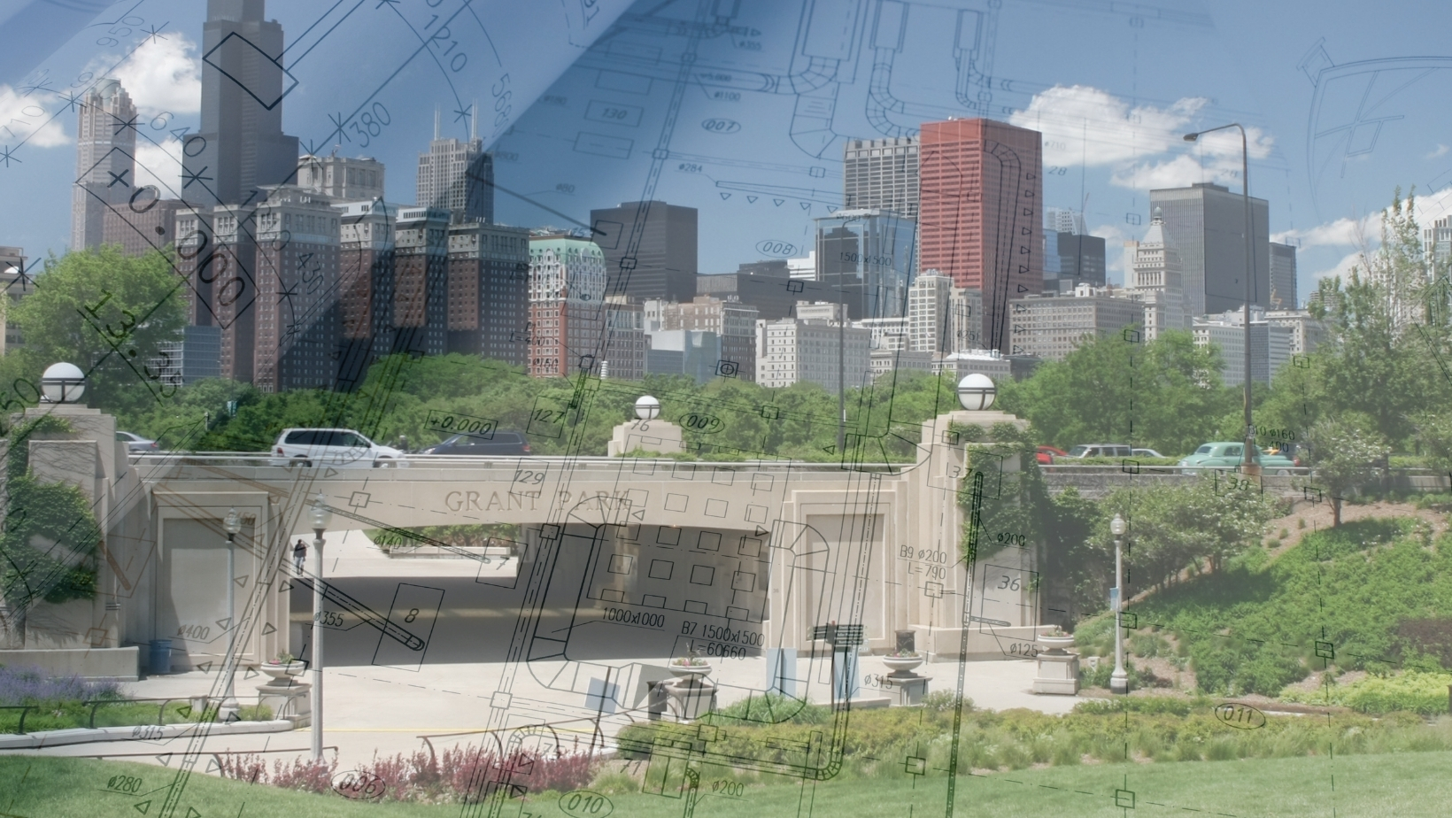 Grant Park Plan near buckingham fountain in city